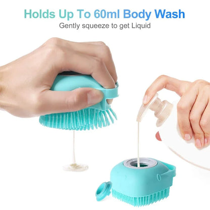 Soft Silicone Pet Shampoo Brush.