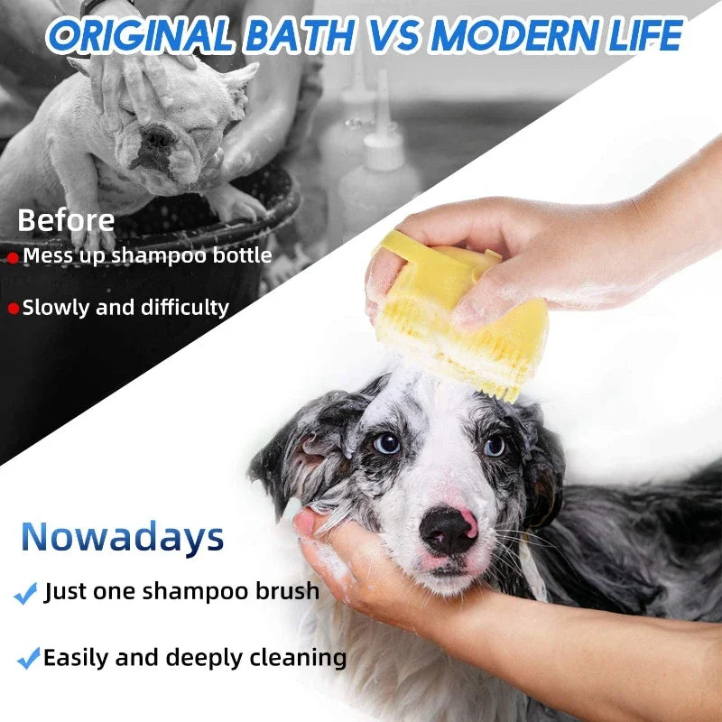 Soft Silicone Pet Shampoo Brush.