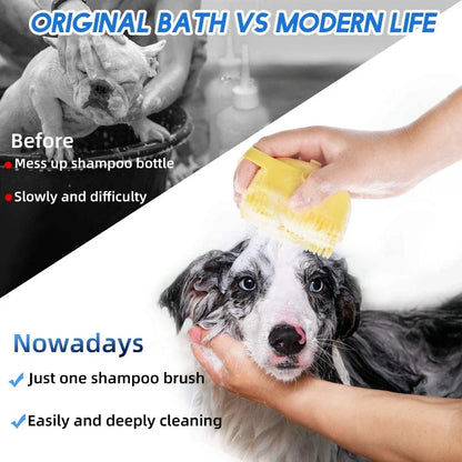 Soft Silicone Pet Shampoo Brush.