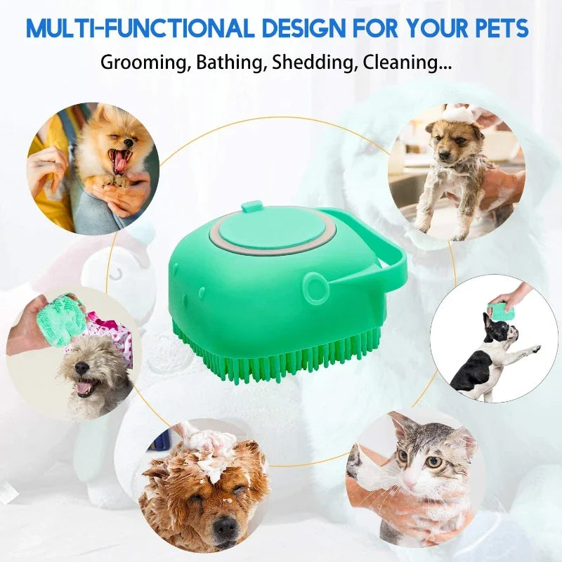 Soft Silicone Pet Shampoo Brush.